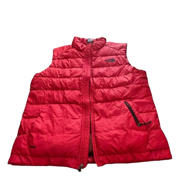 The North Face 550 Goose Down Vintage Full Zip Red Puffer Vest